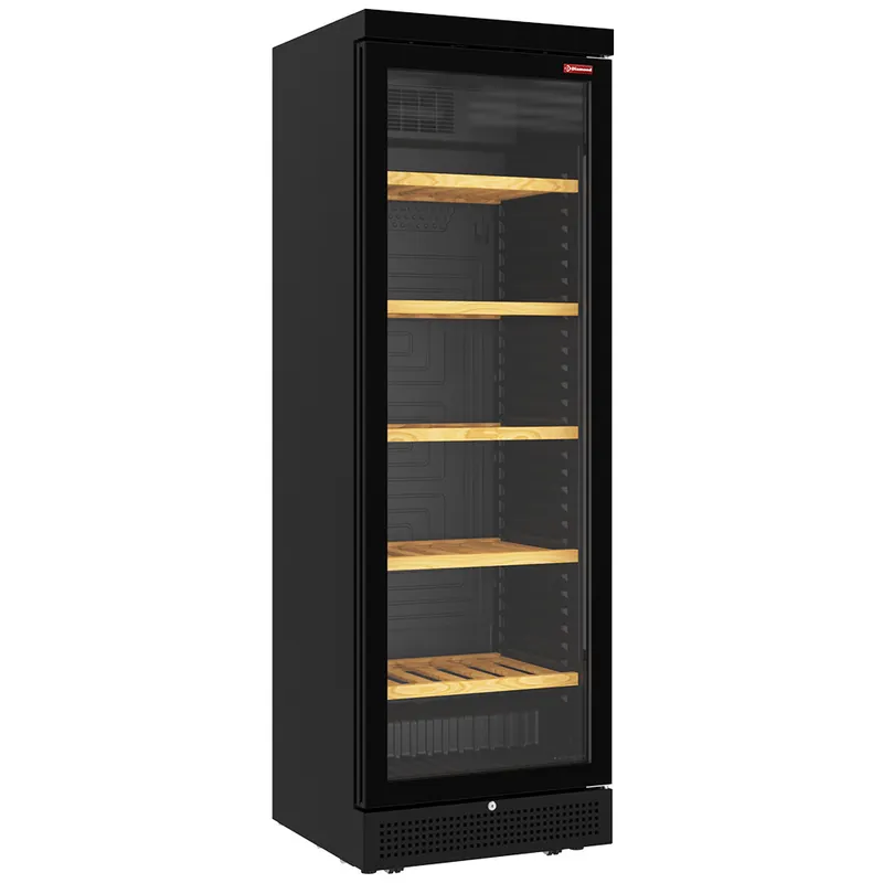 Geventileerde wijnkast vitrine, 382 liter - 5 niveaus - zonder frame - ZWART Bestel Nu