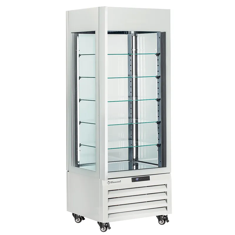 Express Levering FULL Vitrine 440 Lt., 5 glazen niveaus, geventileerd - PASTRY - WIT