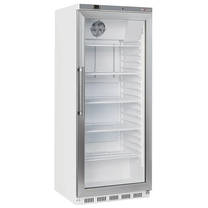 Lage Kosten Koelkast GN 2/1, glazen deur, geventileerd, 600 liter - wit