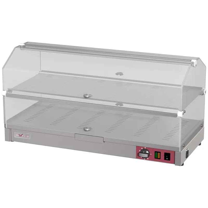 Verwarmde vitrinekast om neer te zetten, 2 niveaus L800mm Flitsaanbieding
