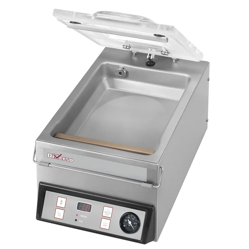 Vacuümmachine, gebogen deksel, roestvrij stalen kuip - 4 m3/h Veilige Betaling