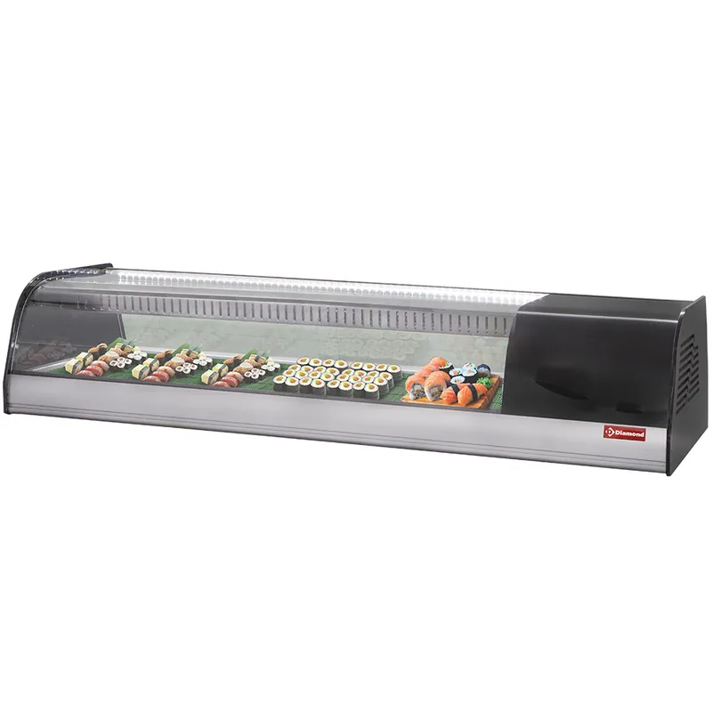 Hete Deal Gekoeld uitstalraam voor sushi, dubbele geperforeerde bodem (inclusief)