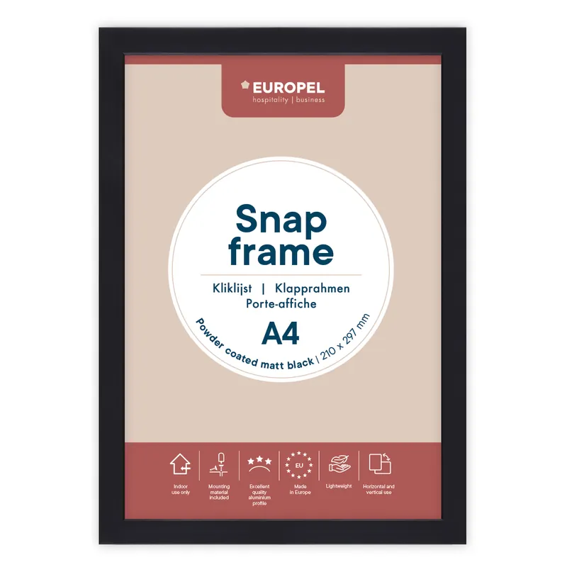Weekendaanbieding Kliklijst Europel Premium+ A4 25mm Mat Zwart