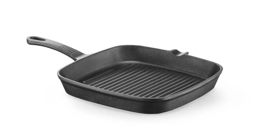 Voordeelprijs Gietijzeren grillpan - 230x230x(H)25mm