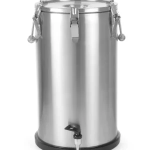 Gereduceerde Prijs Geïsoleerde draagbare container – met kraan - 35L - Zilver - Ø330x(H)570mm