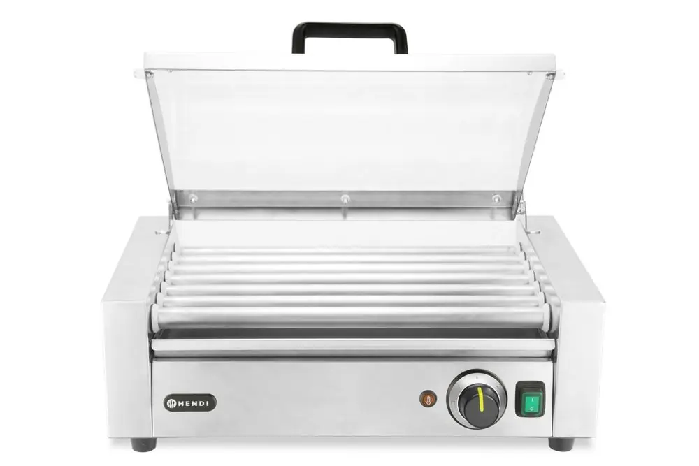 Speciale Aanbieding Worstrolgrill - 1-zone met energiebesparend deksel - 230V/620W - 566x375x(H)259mm