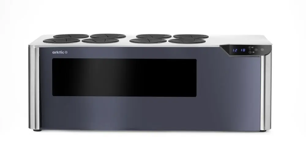 Superprijs Wijnkoeler tafelmodel - met 2 temperatuurzones "Cellar" - Zwart - 220-240V/60W - 800x350x(H)293mm