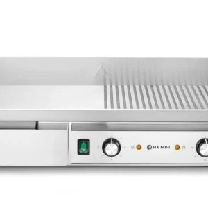 Bakplaat - half vlak - half geribbeld - 400V/4400W - 720x460x(H)241mm Premium