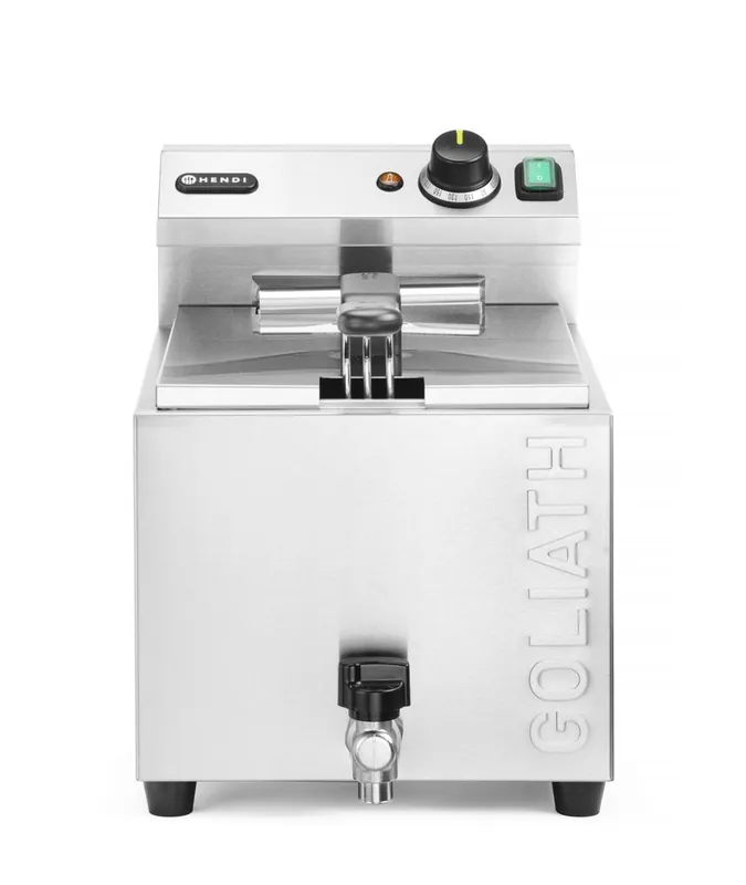 Friteuse XL met aftapkraan HENDI GOLIATH - 10L - 400V/10200W - 300x585x(H)392mm Fabrieksprijs