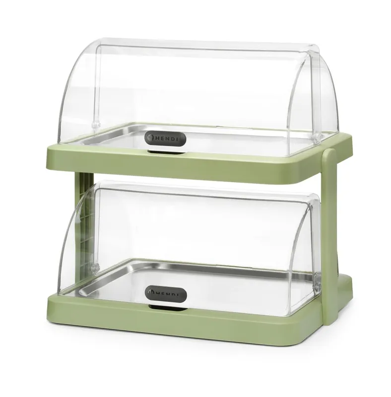 Koeldisplay met rolltop “Duo” UNIQ - Dubbel - Groen - 480x355x(H)480mm - Rechthoekig Fabrieksprijs