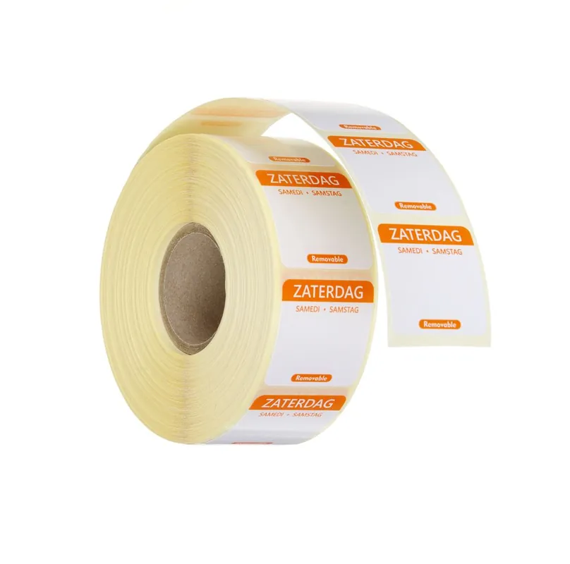Voedselveiligheidsstickers - multifunctioneel - eenvoudig verwijderbaar - Zaterdag - Oranje - 1000 st. - 25x25mm NL,FR.DE Weekendaanbieding
