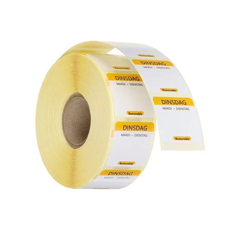 Voedselveiligheidsstickers - multifunctioneel - eenvoudig verwijderbaar - Dinsdag - Geel - 1000 st. - 25x25mm NL,FR,DE Gratis Retour