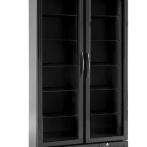 Koopje Backbar koelkast met dubbele deur - 384L - Zwart - 220-240V/365W - 900x530x(H)1820mm