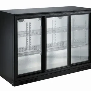 Uitverkoop Barkoelkast 3 schuifdeuren - 298L - Zwart
