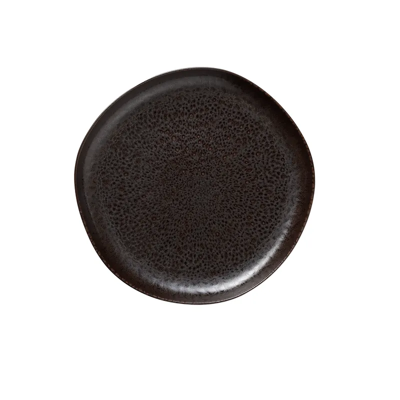 Bordenset ROCKZZERO, platte borden, Ø 28 cm, metallic bruin, set van 6 stuks, steenwerk Korting