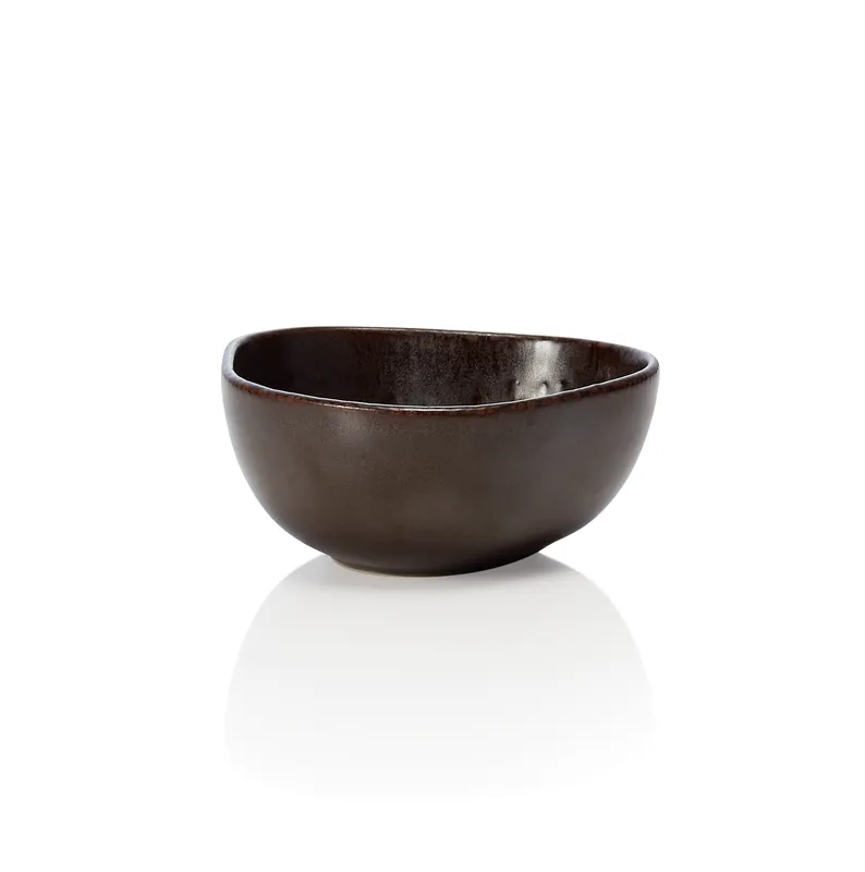 Koop Online Schaalenset ROCKZZERO, diep, Ø 11,5 cm, 0,2 l, metallic bruin, Set van 6 stuks, steengoed