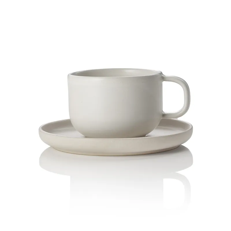 Weekendaanbieding Boven- en ondertasse-set ROCKZZERO, 220 ml, light rock, set van 6 stuks, steenzeug