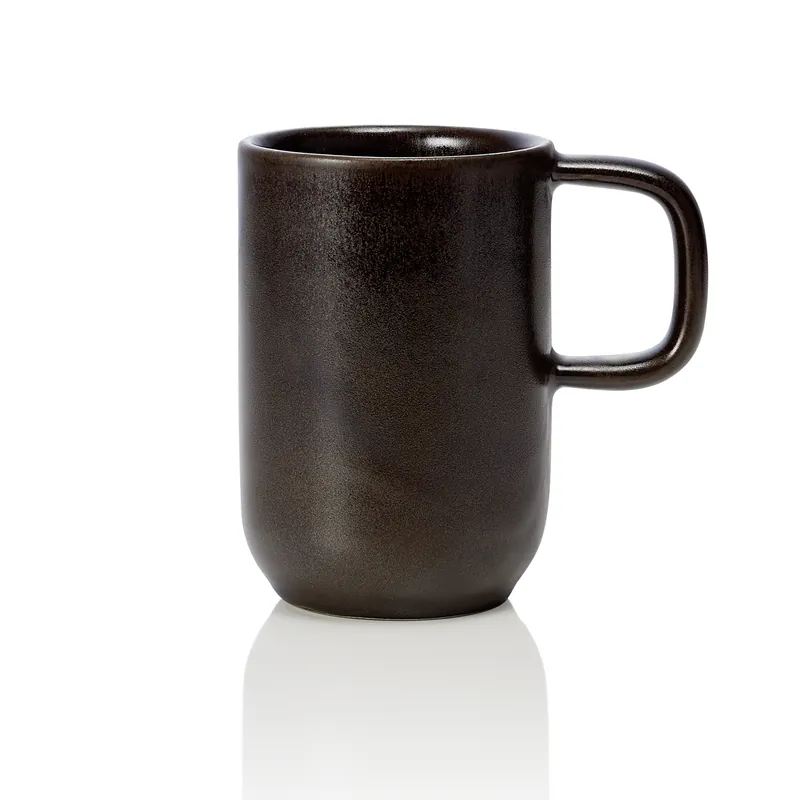 Bekerset ROCKZZERO, 300 ml, metallisch bruin, set van 6 stuks, steengoed Dagaanbieding