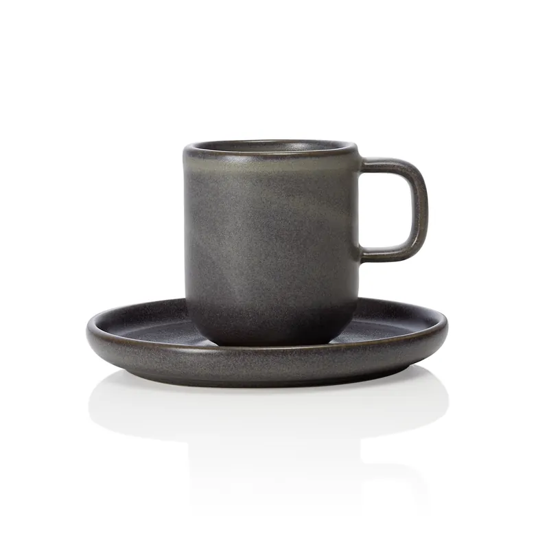 Espresso- en schotelset ROCKZZERO, 90 ml, steengrijs, Set van 6 stuks, Steinzeug Veilige Betaling