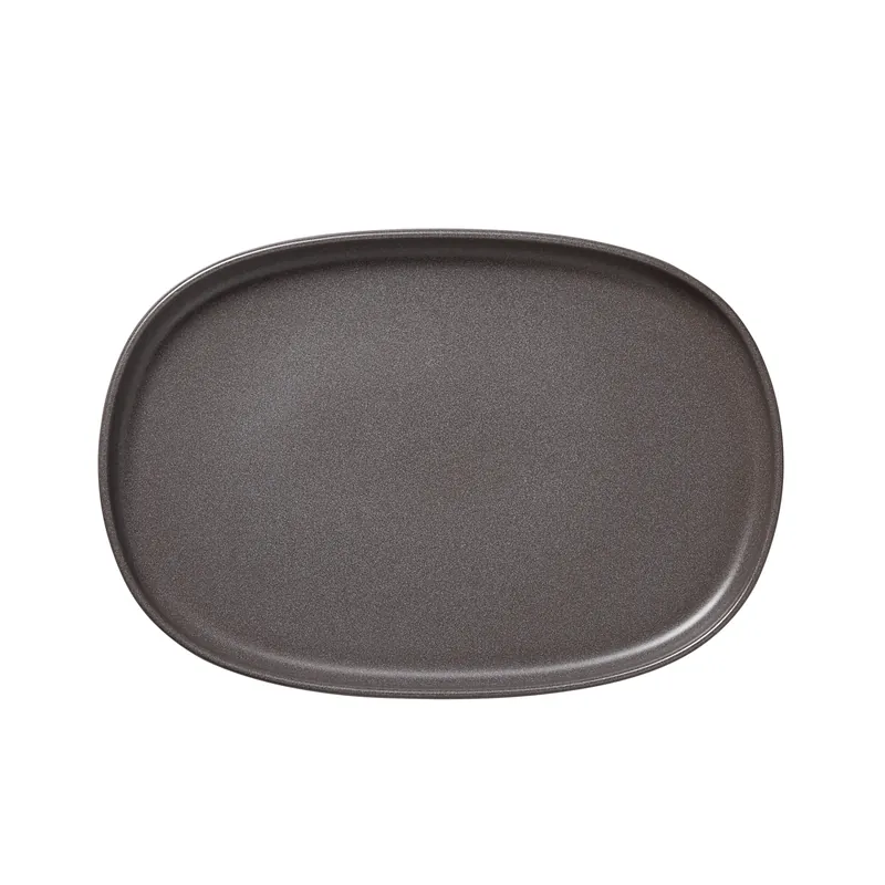 Bordenset ROCKZZERO, 33 x 23 cm, steengrijs, Set van 4 stuks, steengoed Seizoensaanbieding