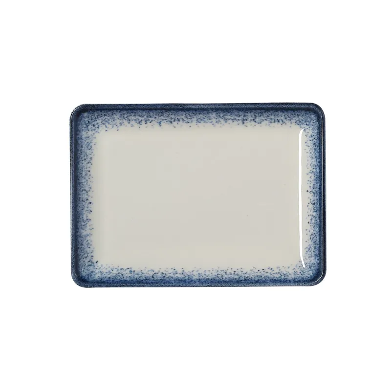 Bordenset VIDA MARINA, plat, 18 x 13 cm, marina, set van 6 stuks, porselein Betrouwbaar