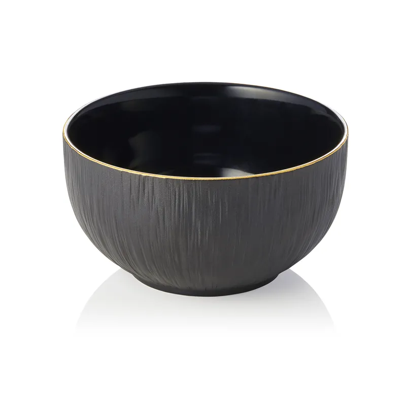 Schaalset MAYA KURO, diep, Ø 15 cm, 750 ml, zwart, Set van 4 stuks, porselein Bestel Nu