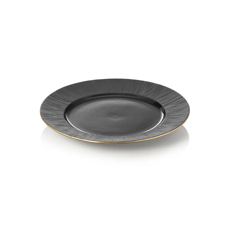 Betrouwbaar Bordenset MAYA KURO, plat, Ø 22 cm, zwart, set van 4 stuks, porselein