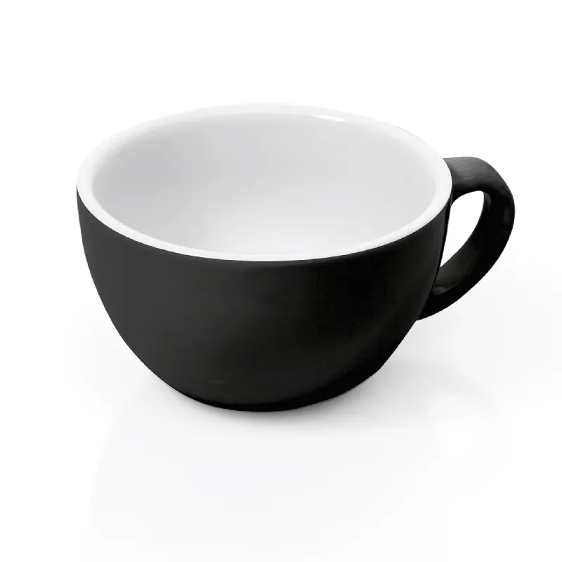 Betaalbaar Cappuccino kop- en schotelset ITALIA BLACK, 200 ml, Ø 9,5 cm, Set van 6 stuks, Porselein