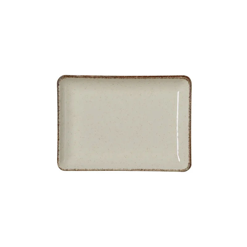 Bordenset SMILLA ZAND, plat, 18 x 13 cm, zand, Set van 6 stuks, porselein Koop Vandaag