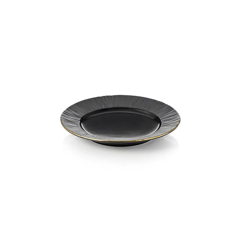 Seizoensaanbieding Borden-set MAYA KURO, plat, Ø 16,5 cm, zwart, set van 6 stuks, porselein