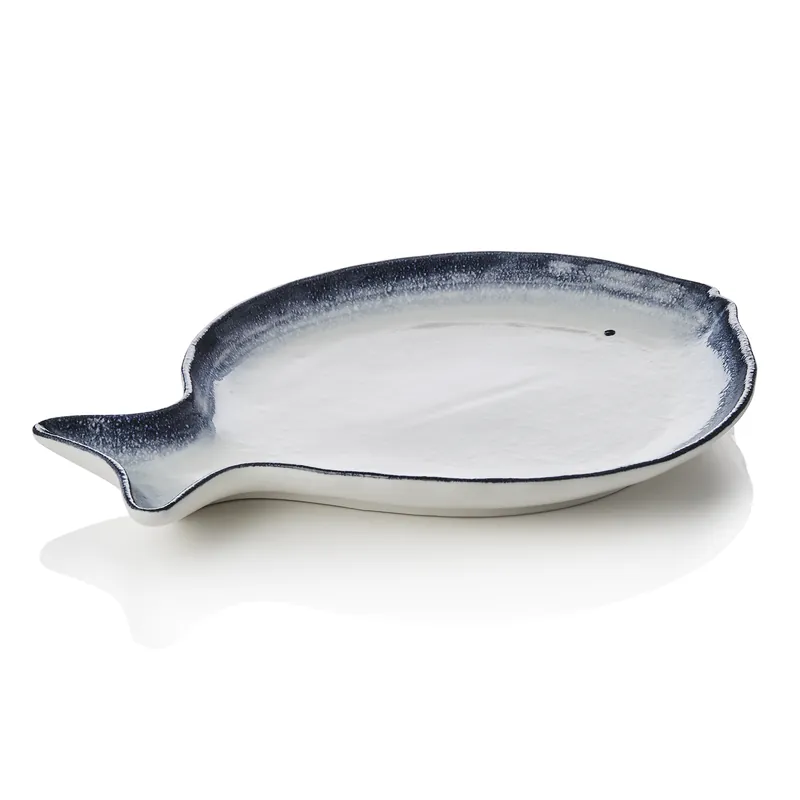Visbordenset, 35 x 26 x 3 cm, Set van 3 stuks, porselein Gratis Retour