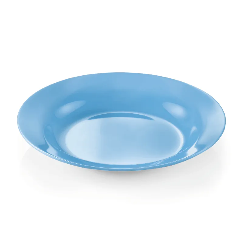 Bordenset, diep, Ø 20 cm, blauw, Set van 12 stuks, melamine Direct Verzonden