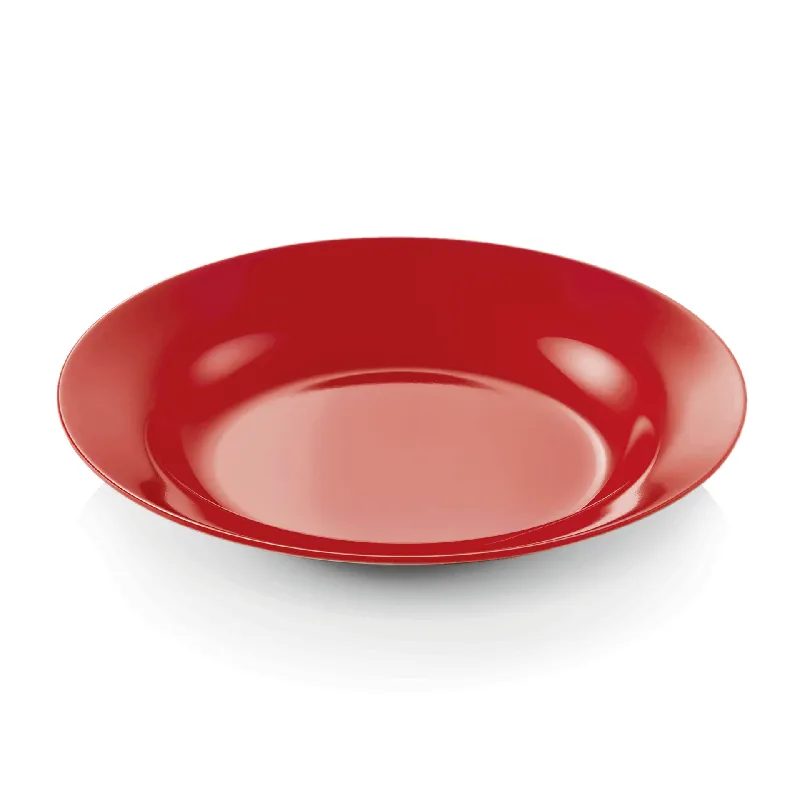 Shop Nu Bordenset, diep, Ø 20 cm, rood, set van 12 stuks, melamine