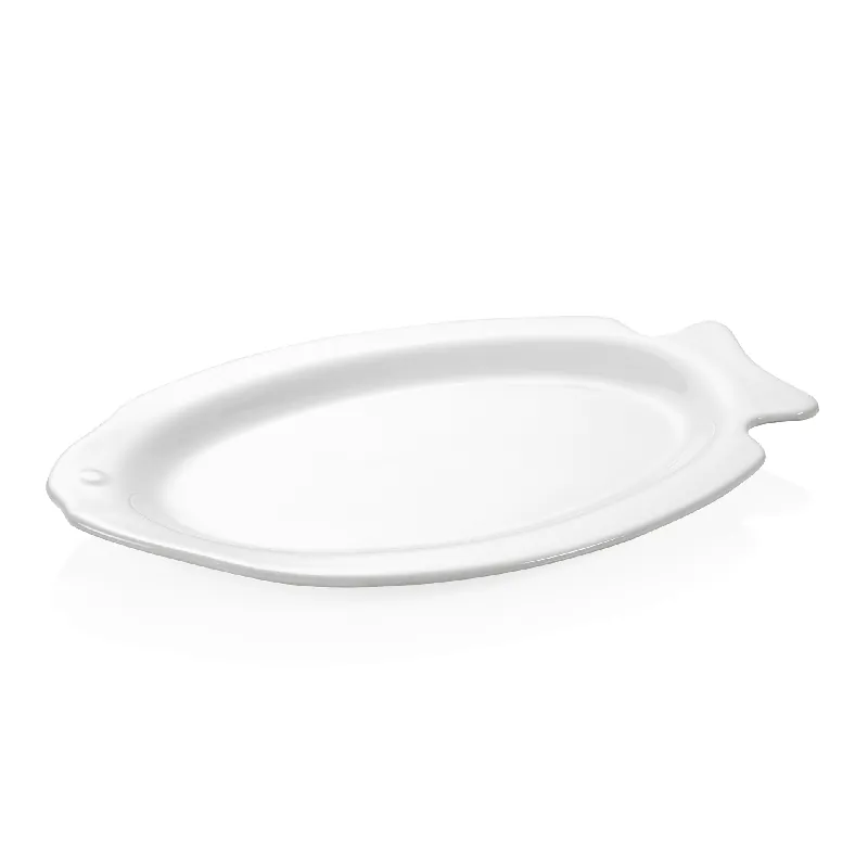 Visbordenset, 37,5 x 25 cm, set van 6 stuks, porselein Premium