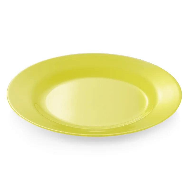 Koop Vandaag bordenset, plat, diameter 23 cm, geel, set van 12 stuks, melamine