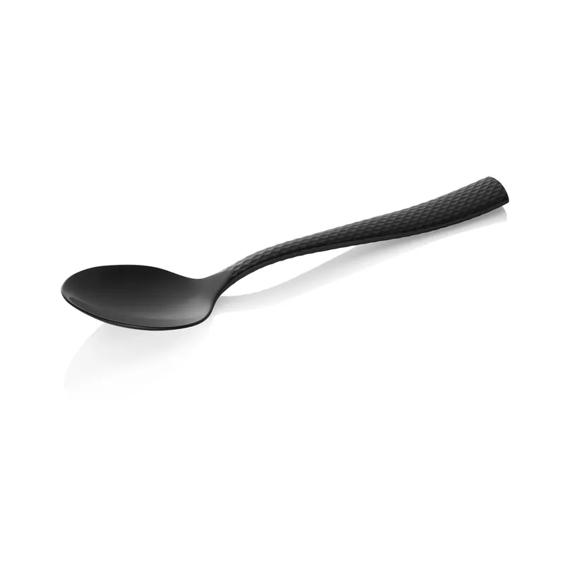 Lage Kosten Menulepel Set ONYX SHADOW, 20 cm, gestructureerde oppervlakte, PVD-coating zwart, Set van 12 stuks, roestvrij staal 18/10