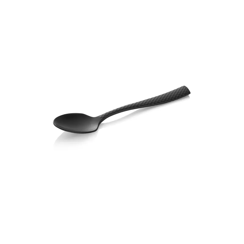 Koopje Koffielepelset ONYX SHADOW, 14,5 cm, gestructureerd oppervlak, PVD-coating zwart, set van 12 stuks, roestvrij staal 18/10