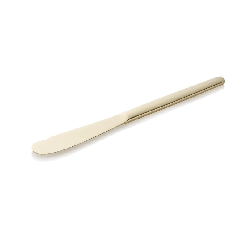 Botermeset ALEX CHAMPAGNE, met champagnekleur, matte PVD-beschichting, 18 cm, set van 12 stuks, roestvrij staal 18/10 Seizoensaanbieding
