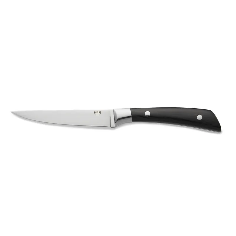 Steakmessenset CARLOS, met zwarte pakka-houtgreep, 24 cm, set van 6 stuks, lemmetstaal 420, hout Must-Have