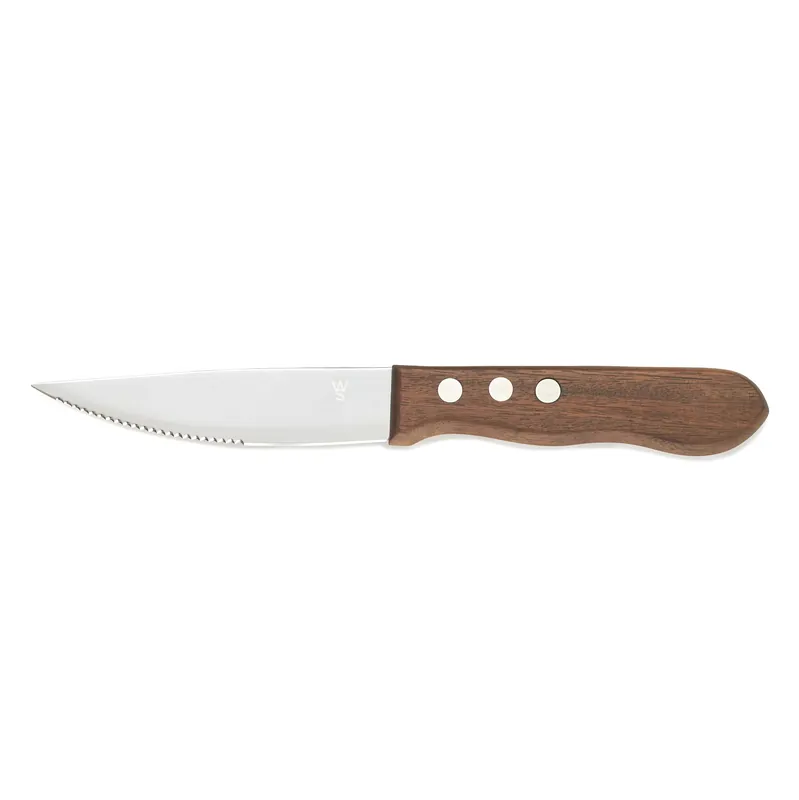 Premium Steakmessenset, met pakkahouten handvat, 25 cm, set van 6 stuks, hout, roestvrij staal 13/0