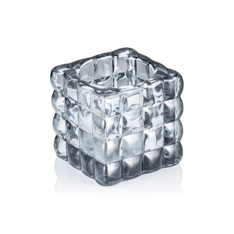 Alleen Vandaag Kubus rookgrijs YUYU, 8 x 8 x 8 cm, glas