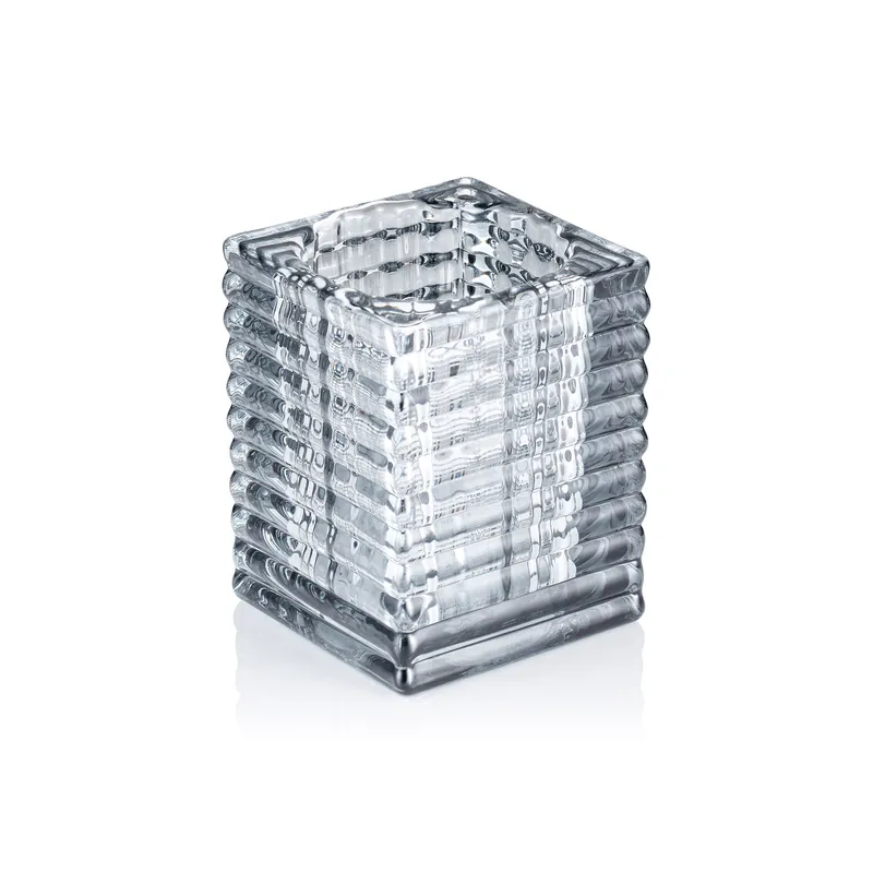 Kubus rookgrijs YUYU, 7,5 x 7,5 x 9,5 cm, glas Koopje