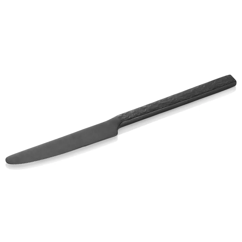 Menümesser Set SLATE, 22,5 cm, met zwarte PVD-coating, oppervlak in leisteenlook, Set van 12 stuks, roestvrij staal 13/0 Betaalbaar