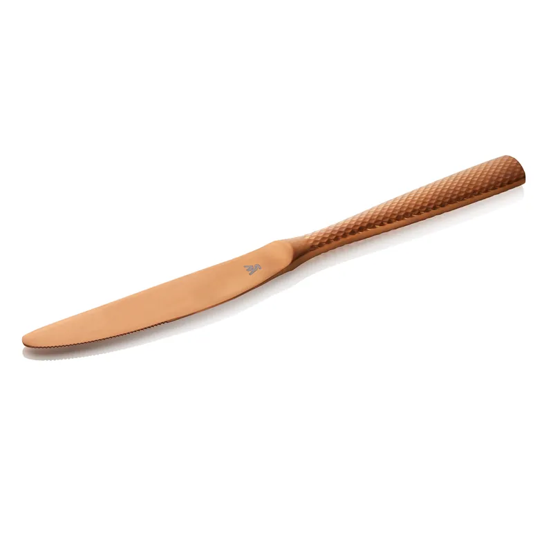 Tafelmessenset ONYX BLUSH, 23,5 cm, gestructureerde oppervlakte, PVD-coating rosegoud, Set van 12 stuks, chroomstaal 13/0 Alleen Vandaag