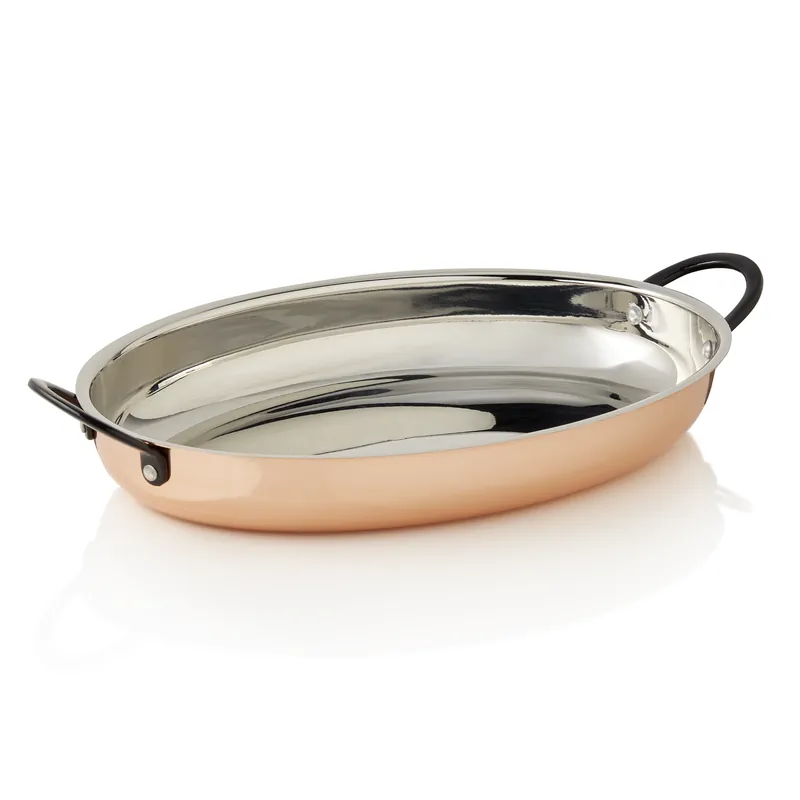 Direct Verzonden Serveerpan STEEL & STYLE RUBY, 30 x 22 x 4,5 cm, 1,5 ltr., koper, messing, chroom-nikkelstaal