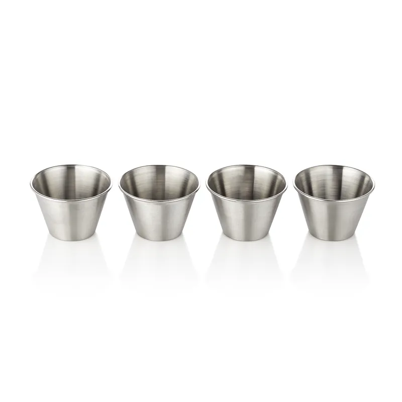Laatste Versie Dipschaalenset, 80 ml, Ø 7 cm, Set van 4 stuks, chroom-nikkelstaal