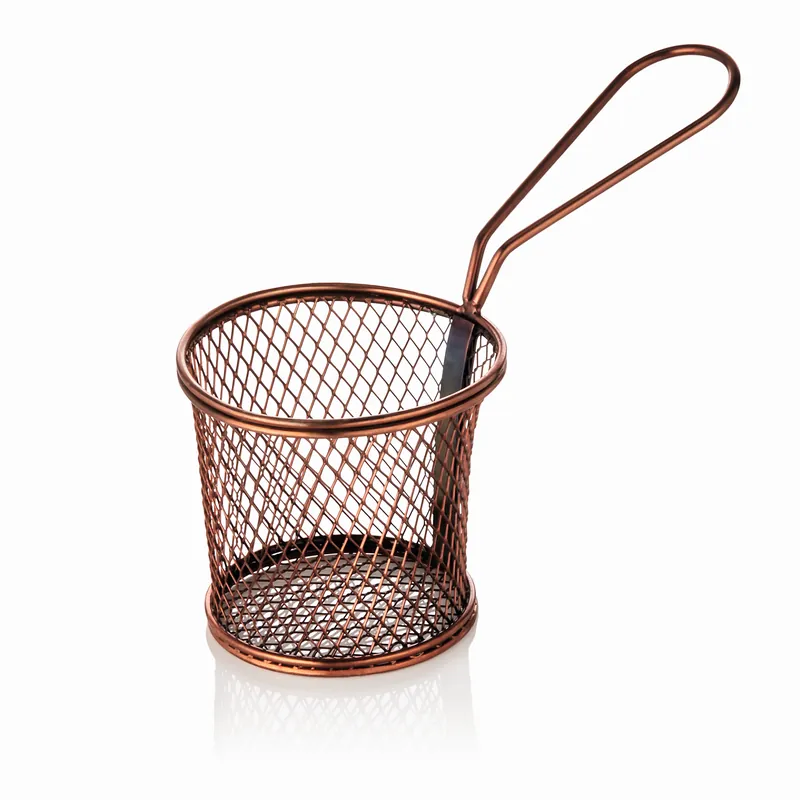 Serveer- en frituurkorf, Ø 9,5 cm, hoogte 8,5 cm, koperkleurig, chroom-nikkelstaal Voordeelprijs