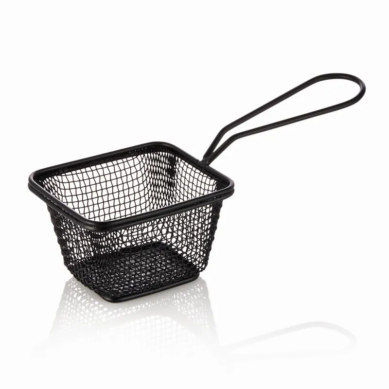 serveer- en frituurmand, 10,5 x 9 x 7 cm, zwart gepoedercoat, chroom-nikkelstaal Meest Verkocht
