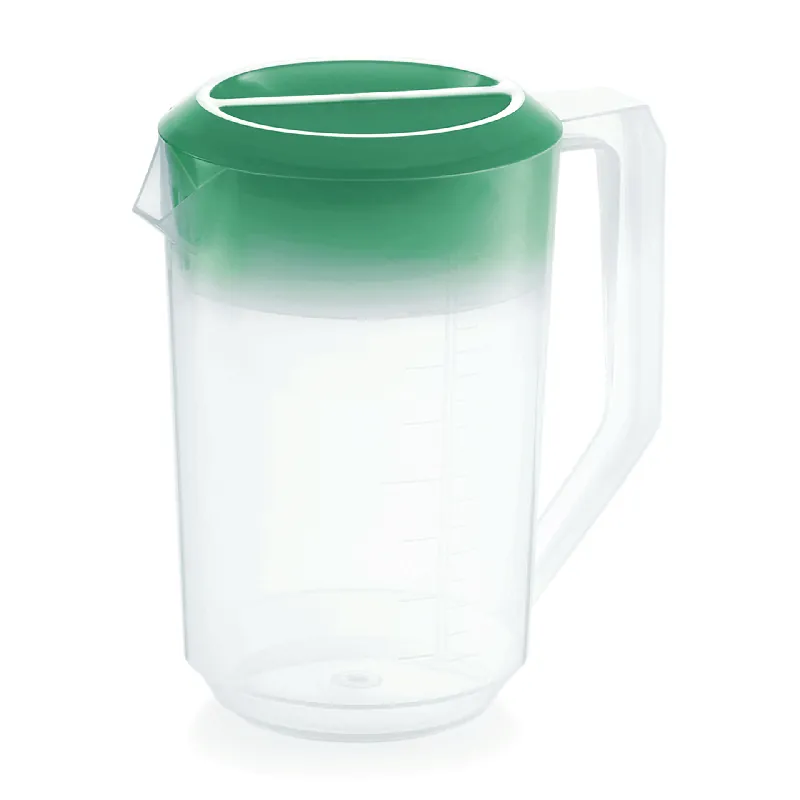 Kan met groene deksel, 1,8 liter, schaalverdeling 100 ml, polypropyleen. Tijdelijk Beschikbaar