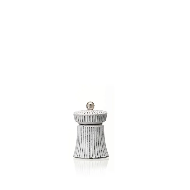 Zoutmolen met roestvrijstalen maalwerk IRON CRUSH, hoogte 9,5 cm, wit, gietijzer Gratis Retour